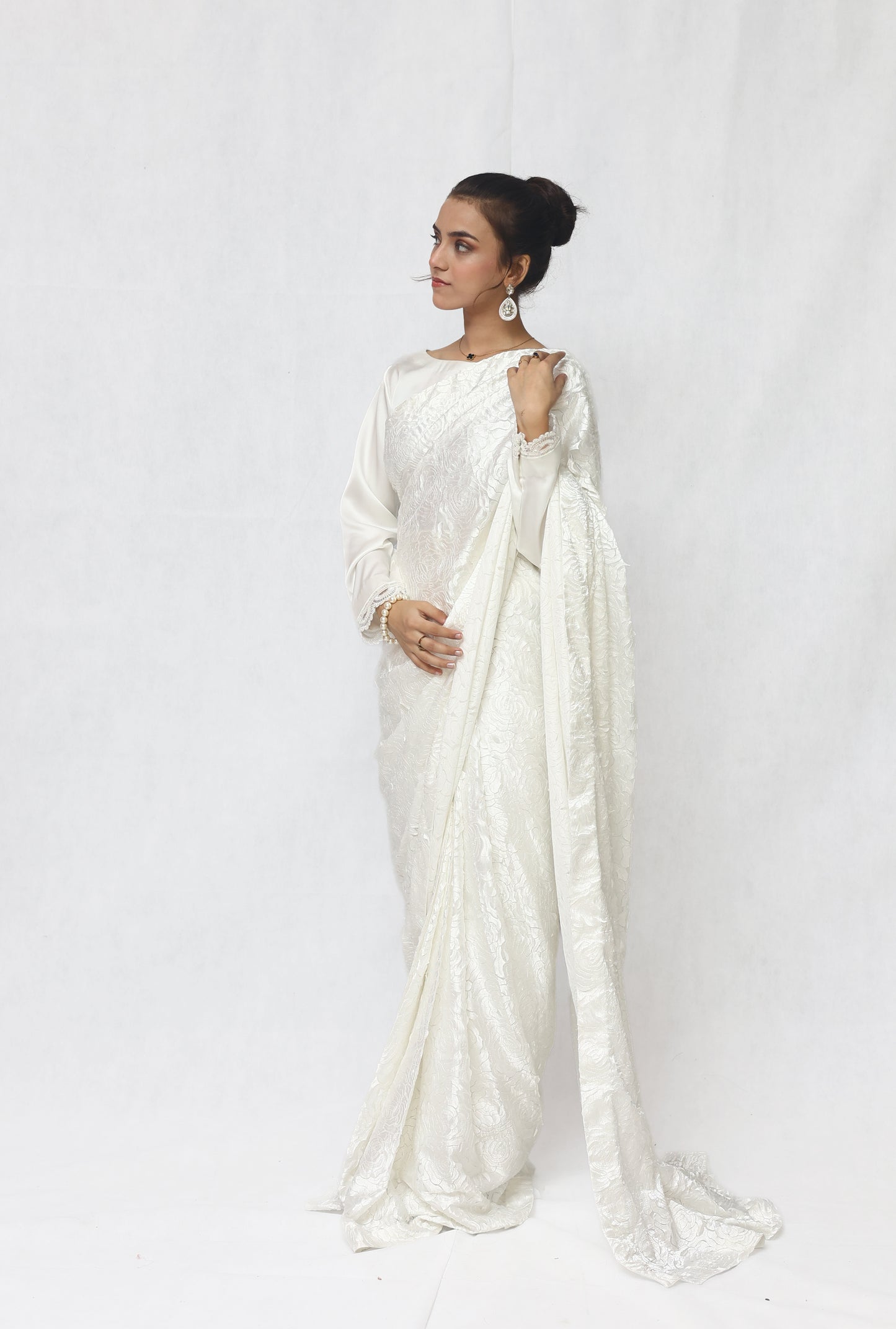 Ivory Bloom Saree
