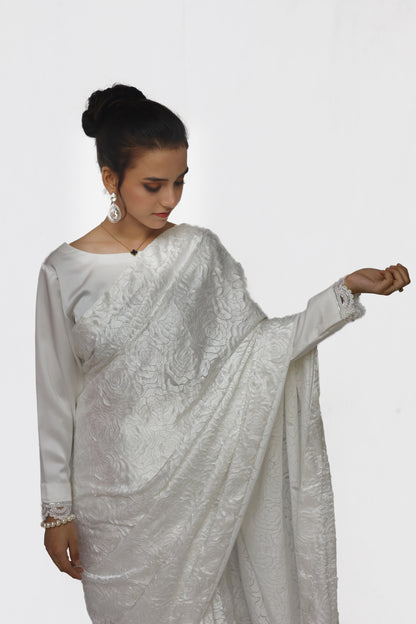 Ivory Bloom Saree