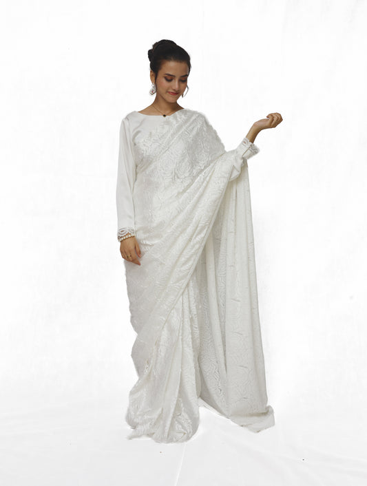 Ivory Bloom Saree