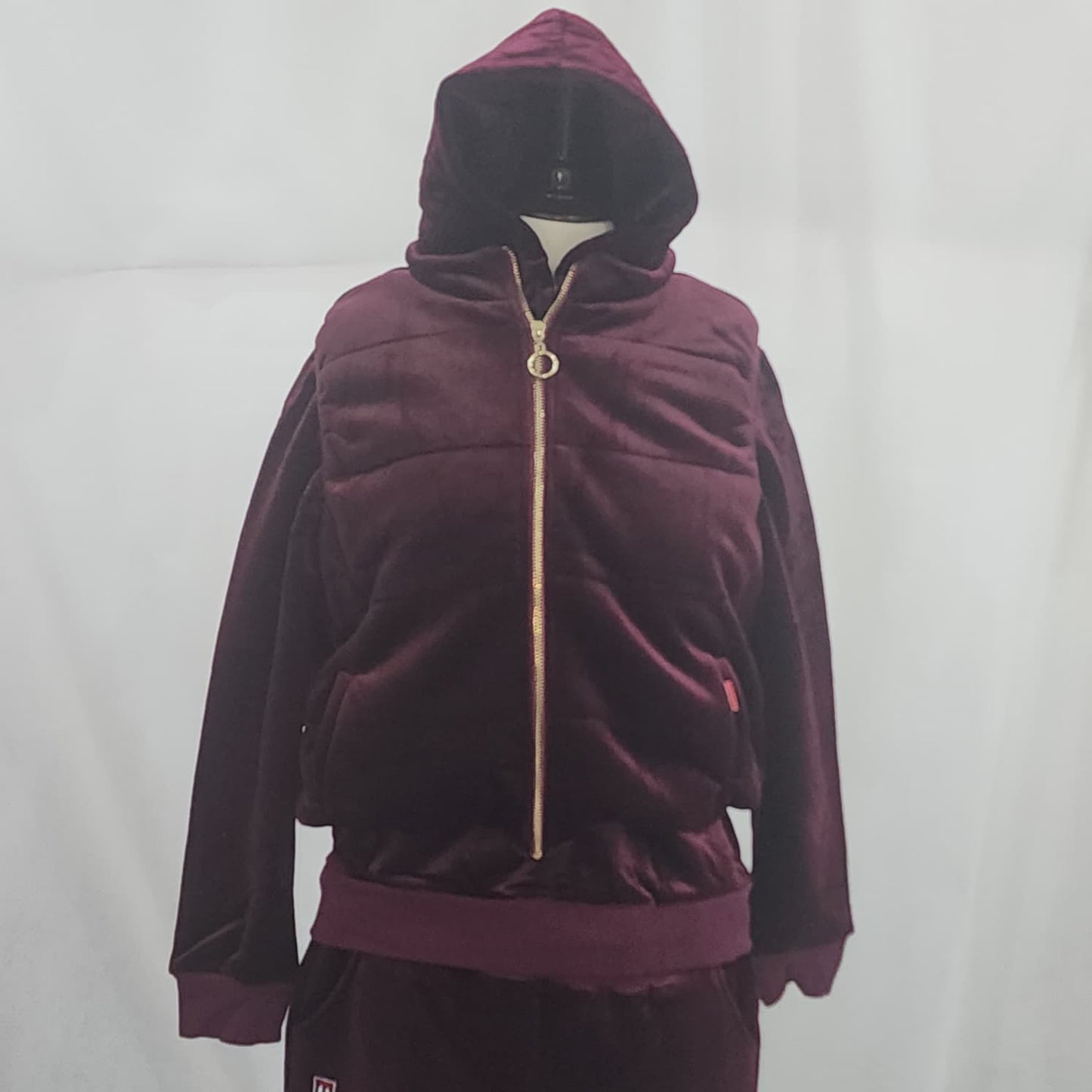 3 piece velvet Tracksuit with hoodie