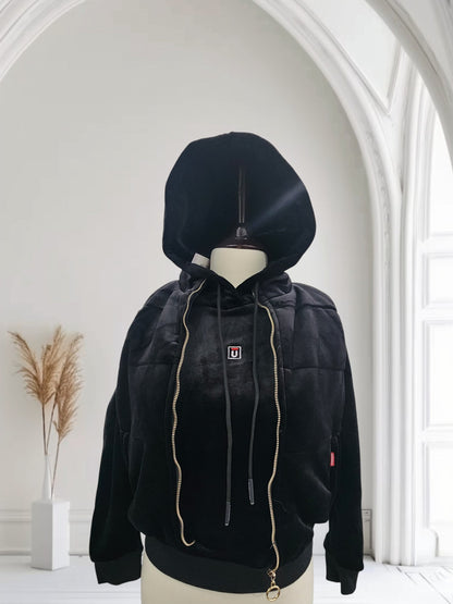 3 piece velvet Tracksuit with hoodie