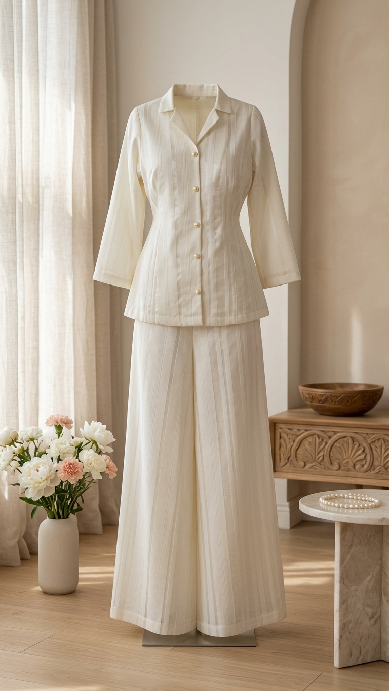 Ivory Organza Co-ord set
